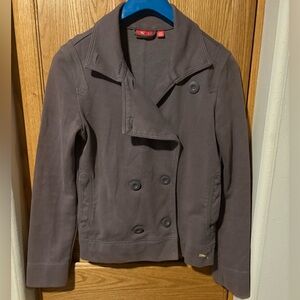 Puma Charcoal Double-Breasted Pea Coat